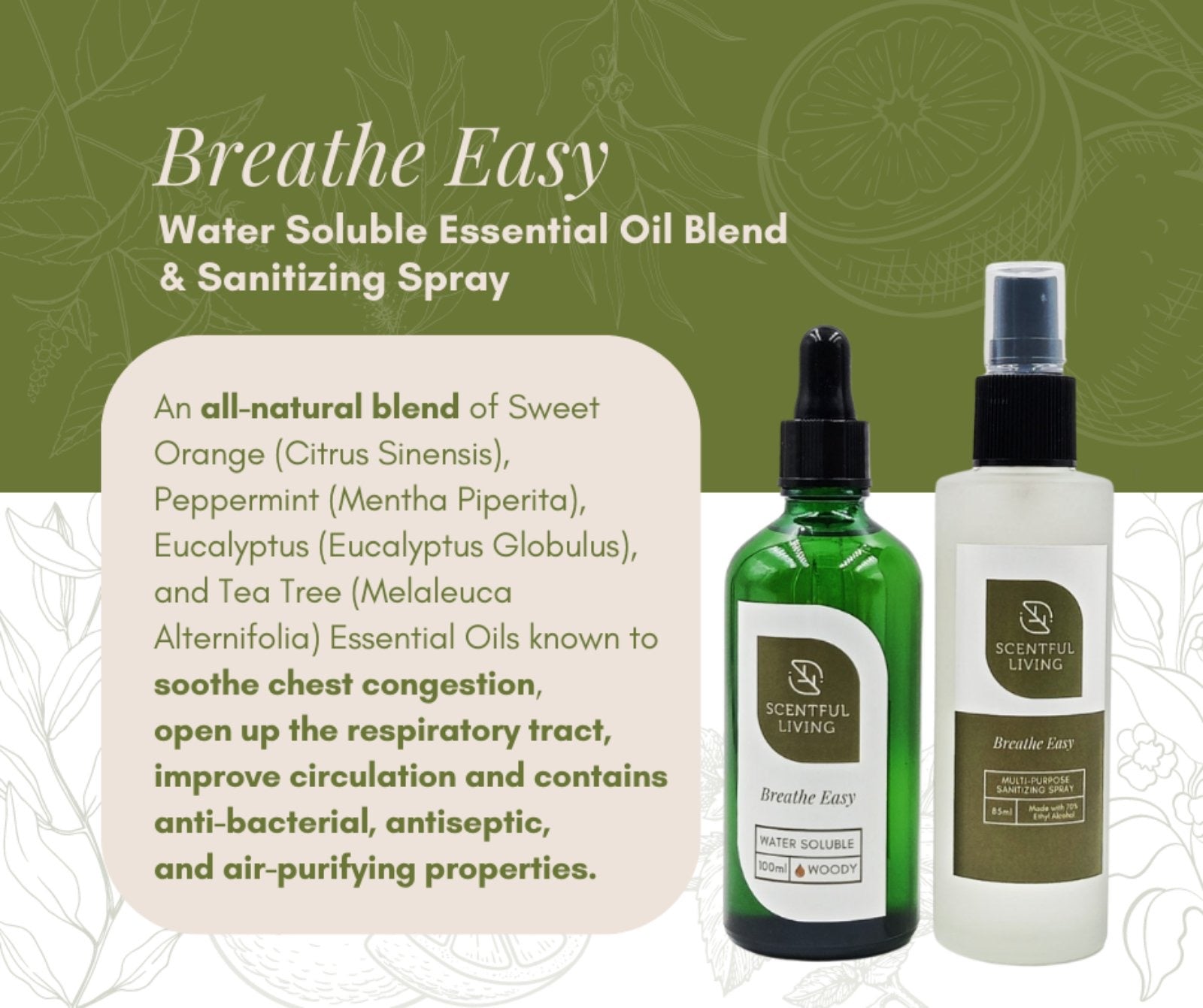 Water Soluble Room Fragrance - Breathe Easy